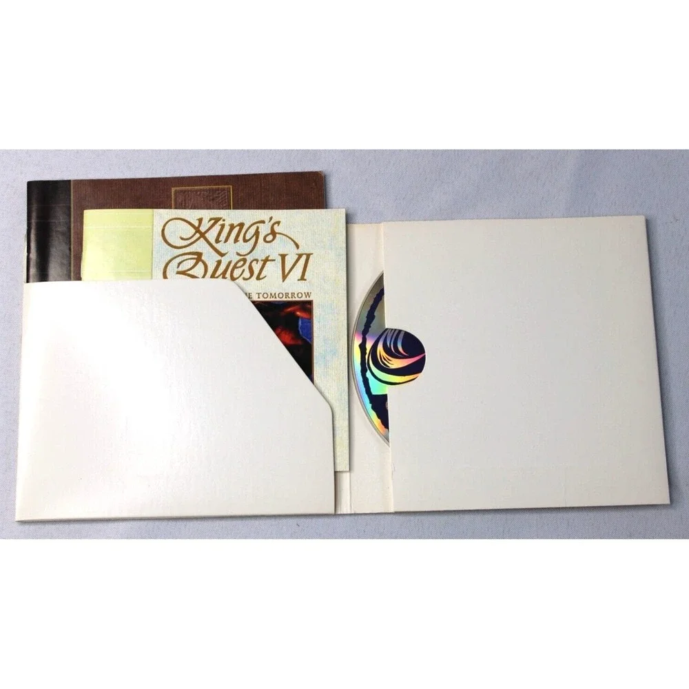 King's Quest VI Heir Today Gone Tomorrow PC Sierra 1992 RARE‎ CD-Rom & Manuals